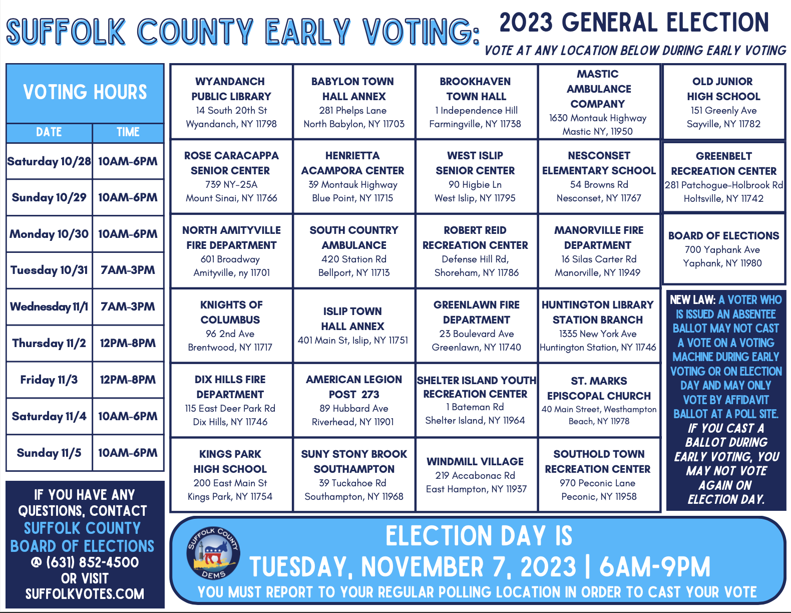 EARLY VOTING Suffolk County Democratic Committee