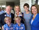 Anna Throne-Holst and Pelosi on Shelter Island